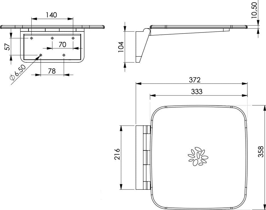 Sedile per doccia ribaltabile in abs in Sgabelli per doccia e bagno BagnoClic.it - Pregnana Milanese, commercioVirtuoso.it