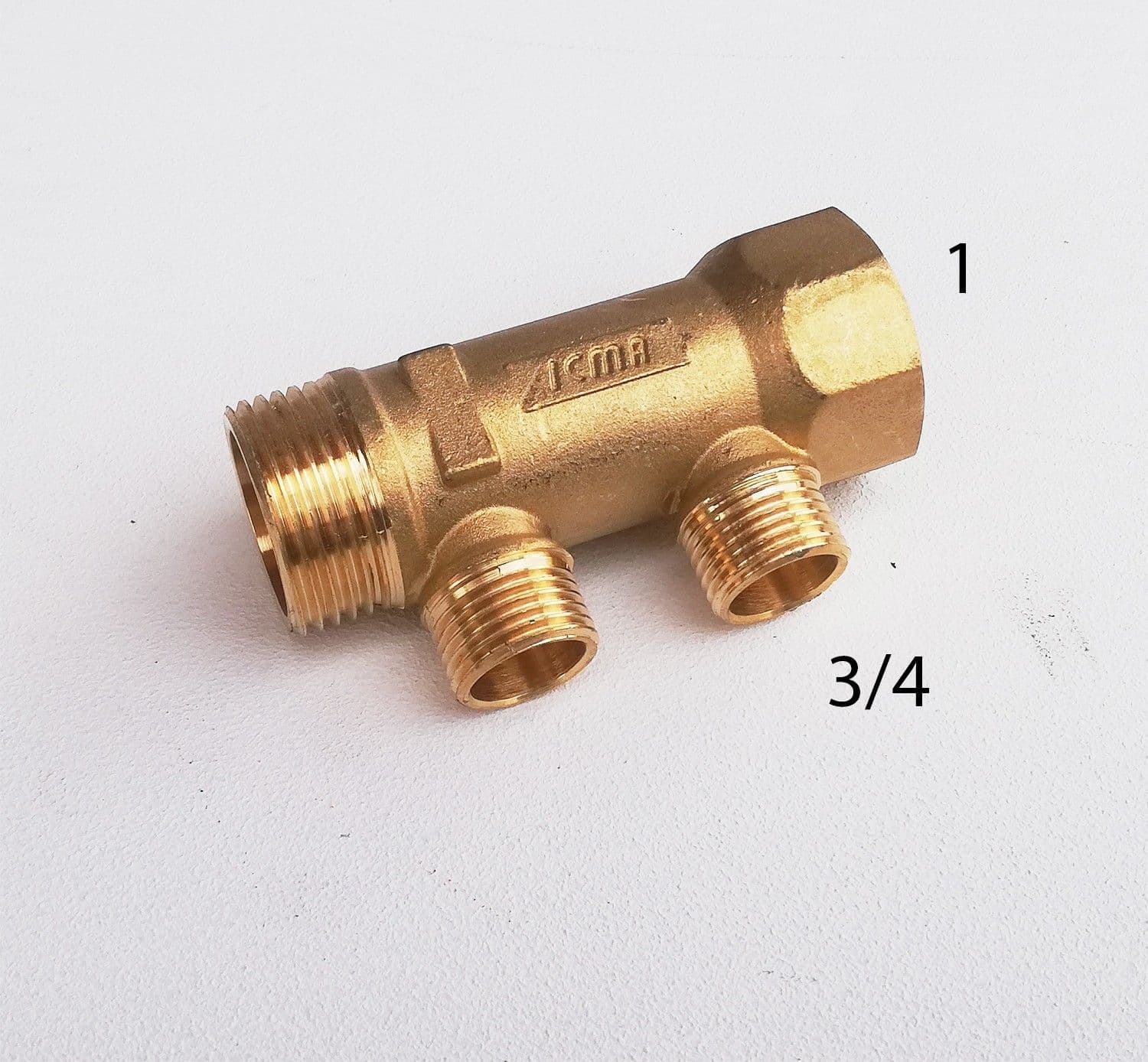 Collettore lineare da 1" - 18mm a 2 vie da 3/4" MF di ottone in Collettori Aloiserw.com - Altomonte, commercioVirtuoso.it