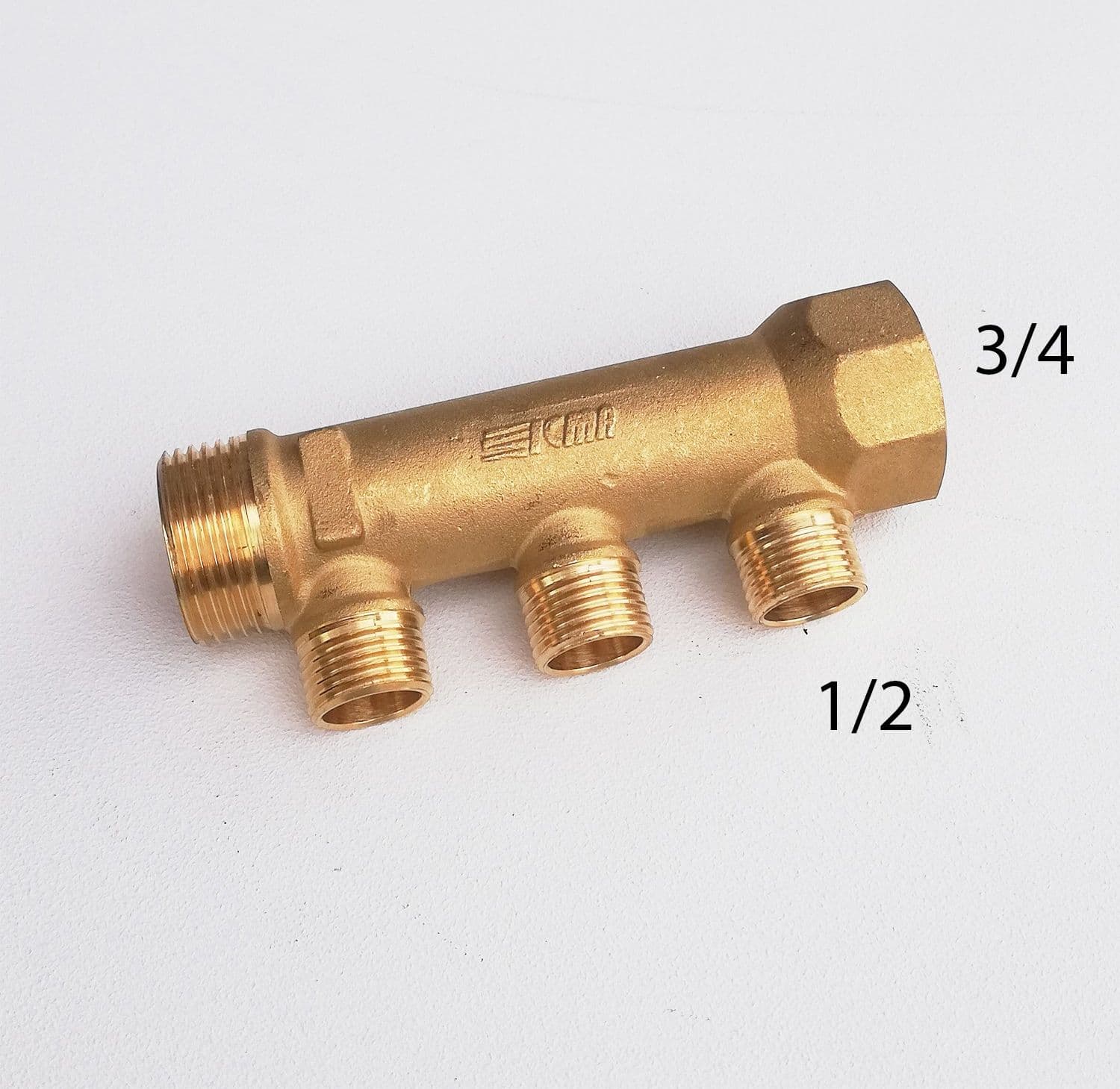 Collettore lineare da 3/4" - 16mm a 3 vie da 1/2" MF di ottone in Collettori Aloiserw.com - Altomonte, commercioVirtuoso.it