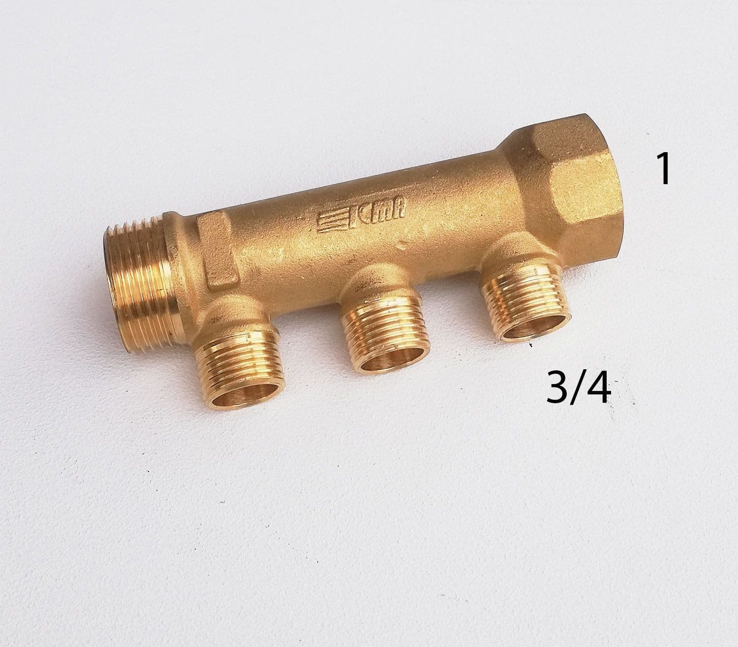 Collettore lineare da 1" - 18mm a 3 vie da 3/4" MF di ottone in Collettori Aloiserw.com - Altomonte, commercioVirtuoso.it
