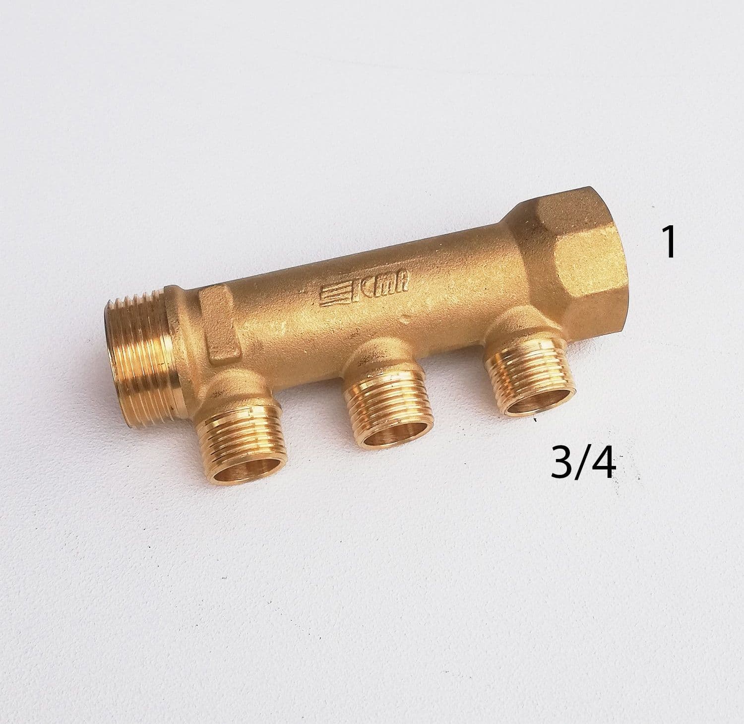 Collettore lineare da 1" - 18mm a 3 vie da 3/4" MF di ottone in Collettori Aloiserw.com - Altomonte, commercioVirtuoso.it