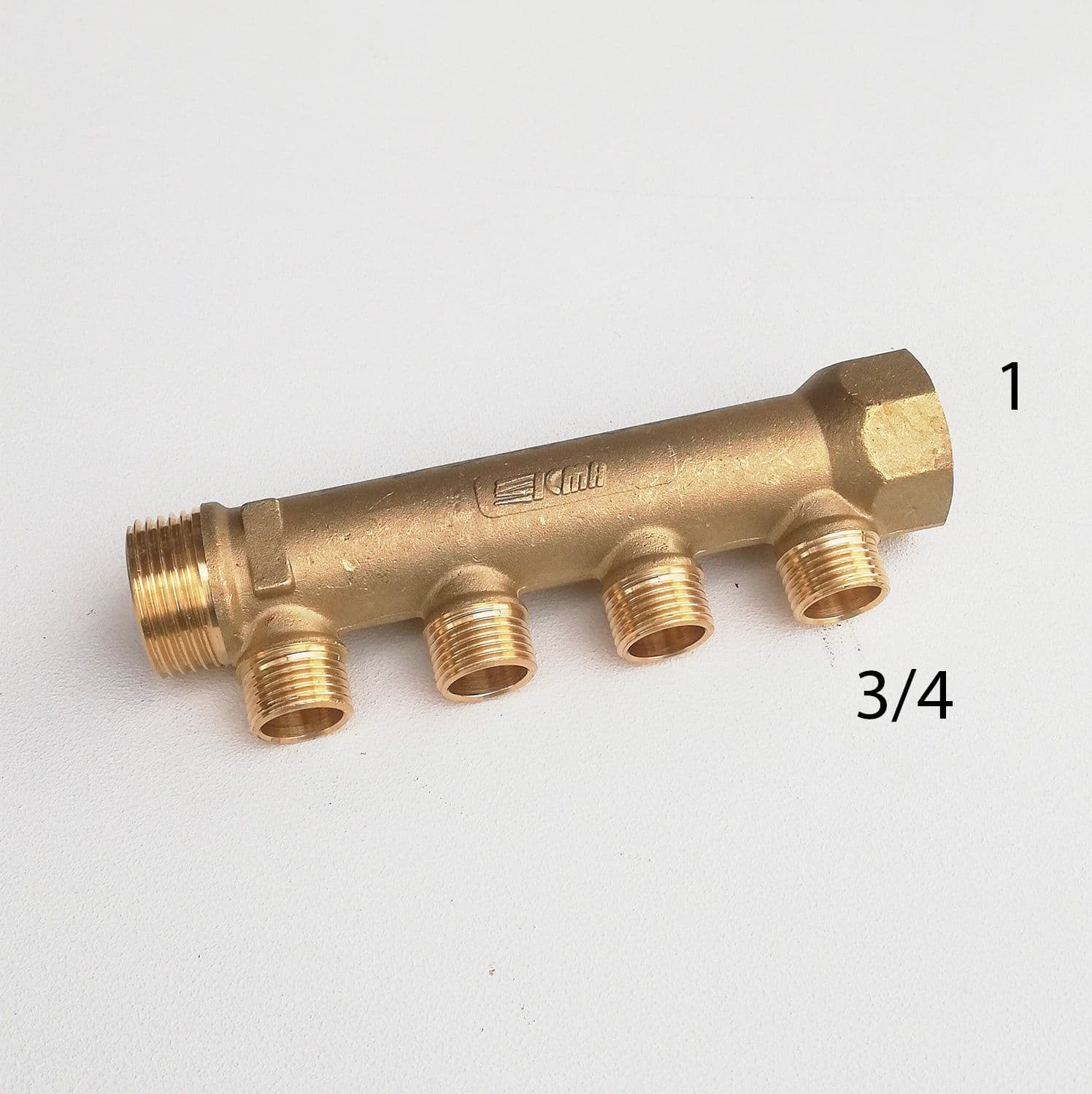 Collettore lineare da 1" - 18mm a 4 vie da 3/4" MF di ottone in Collettori Aloiserw.com - Altomonte, commercioVirtuoso.it