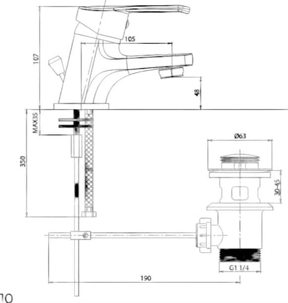 Miscelatore per lavabo completo di piletta in Rubinetti per lavandini bagno BagnoClic.it - Pregnana Milanese, commercioVirtuoso.it