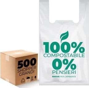 Buste Shopper Biodegradabili Grandi 14g - 500pz - 30x60cm - RMove - 2