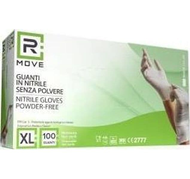 RMove 1Conf. da 100pz Tg.XL - Guanti Nitrile Bianco Uso Medico Senza Polvere