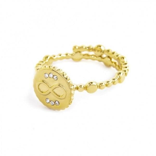 Marlù - ANELLO CON INFINITO E CRISTALLI BIANCHI PVD ORO in Anelli Alba Gioielli - Casoria, commercioVirtuoso.it