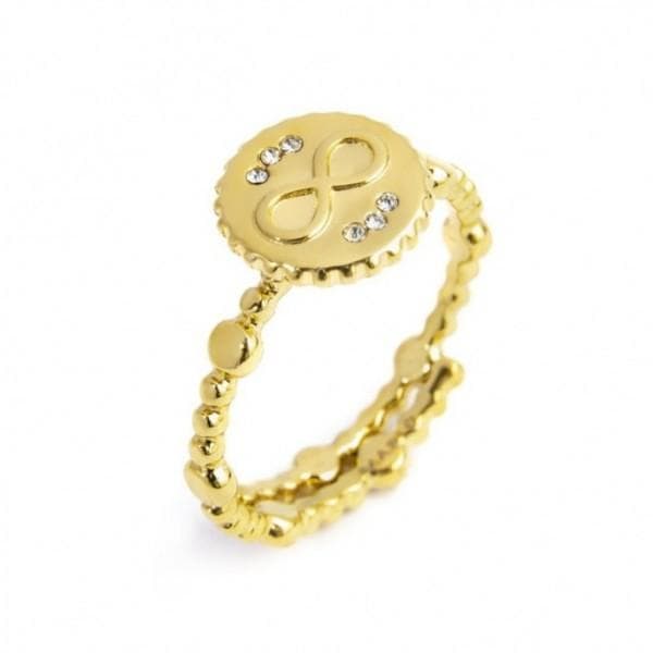 Marlù - ANELLO CON INFINITO E CRISTALLI BIANCHI PVD ORO in Anelli Alba Gioielli - Casoria, commercioVirtuoso.it