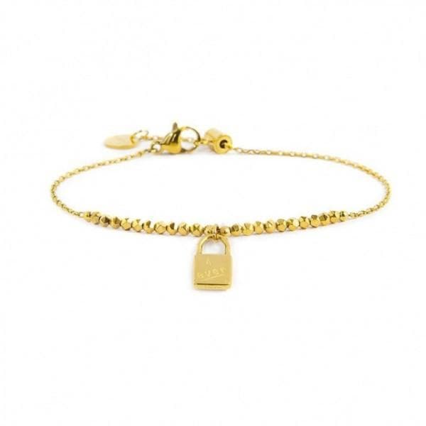 Marlù - BRACCIALE CON LUCCHETTO CUORE PENDENTE CRISTALLI ROSSI ED EMATITE PVD ORO in Bracciali Alba Gioielli - Casoria, commercioVirtuoso.it