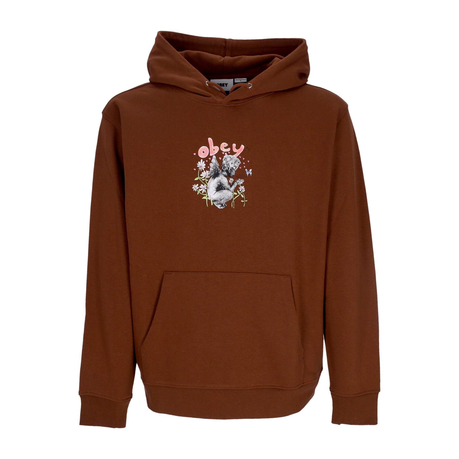 OBEY Felpa Leggera Cappuccio Uomo Garden Fairy Premium French Terry Sepia da uomo in Felpe con cappuccio Drestige - Casamassima, commercioVirtuoso.it