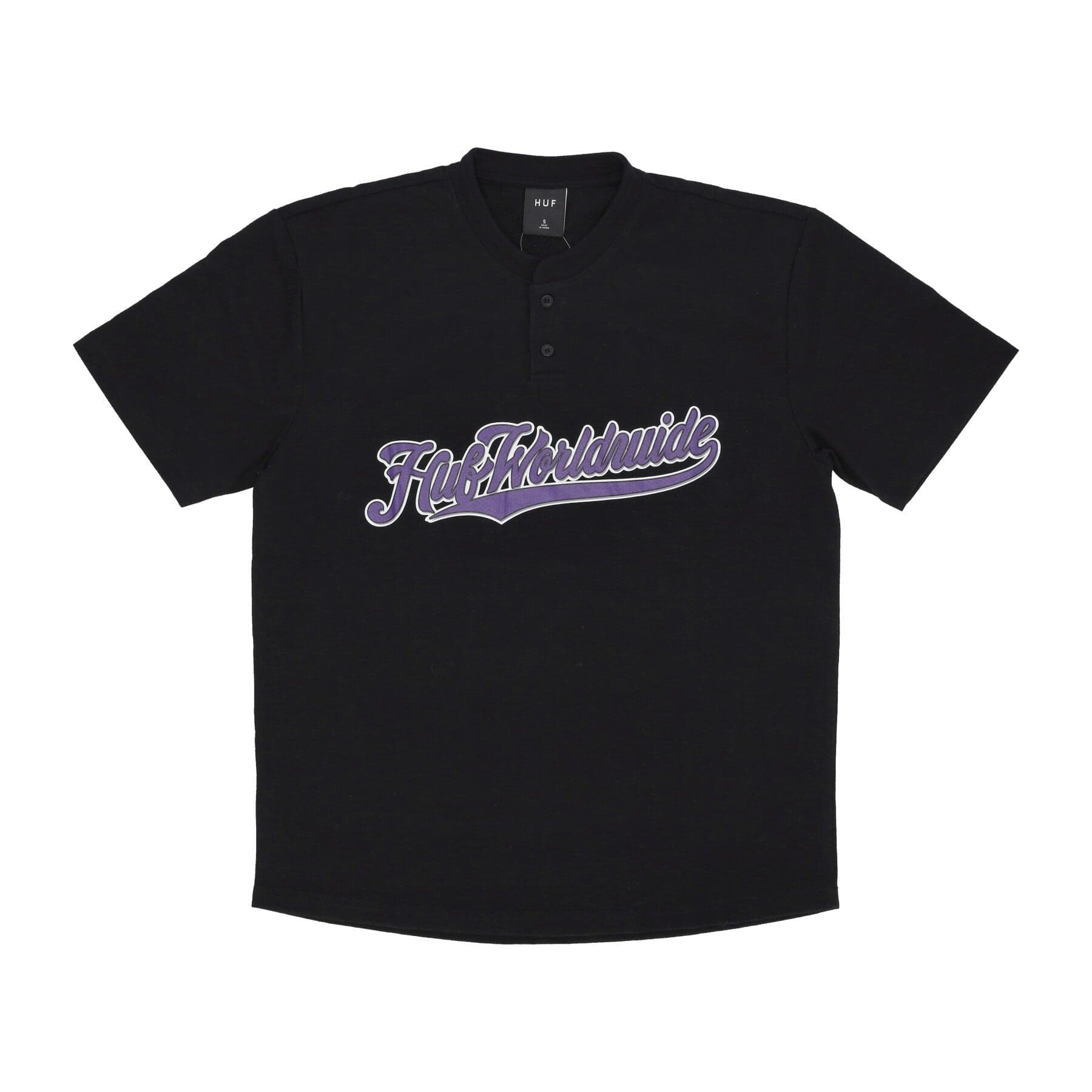 HUF Maglietta Uomo Harlan Baseball Henley Black