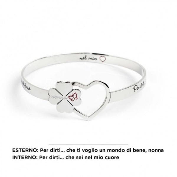 Marlù - BRACCIALE RIGIDO QUADRIFOGLIO ACCIAIO in Bracciali Alba Gioielli - Casoria, commercioVirtuoso.it