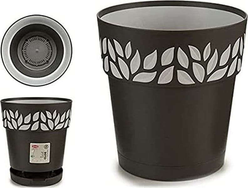 1 VASO STEFANPLAST TONDO 'CLOE' ø 20 x h.19 - grafite/grigio luce -- DF 6126564 in prodotto EuroStore07 - Alatri, commercioVirtuoso.it
