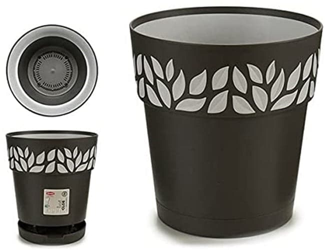 1 VASO STEFANPLAST TONDO 'CLOE' ø 20 x h.19 - grafite/grigio luce -- DF 6126564 in prodotto EuroStore07 - Alatri, commercioVirtuoso.it