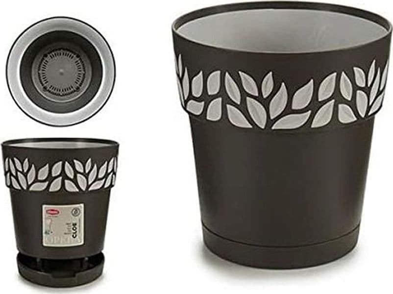 VASO TONDO 'CLOE' ø 15 x h.15 - grafite/grigio luce in prodotto EuroStore07 - Alatri, commercioVirtuoso.it
