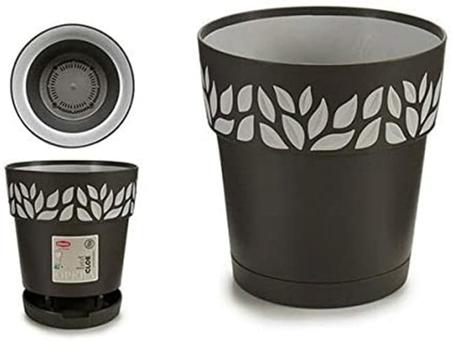 VASO TONDO 'CLOE' ø 15 x h.15 - grafite/grigio luce in prodotto EuroStore07 - Alatri, commercioVirtuoso.it