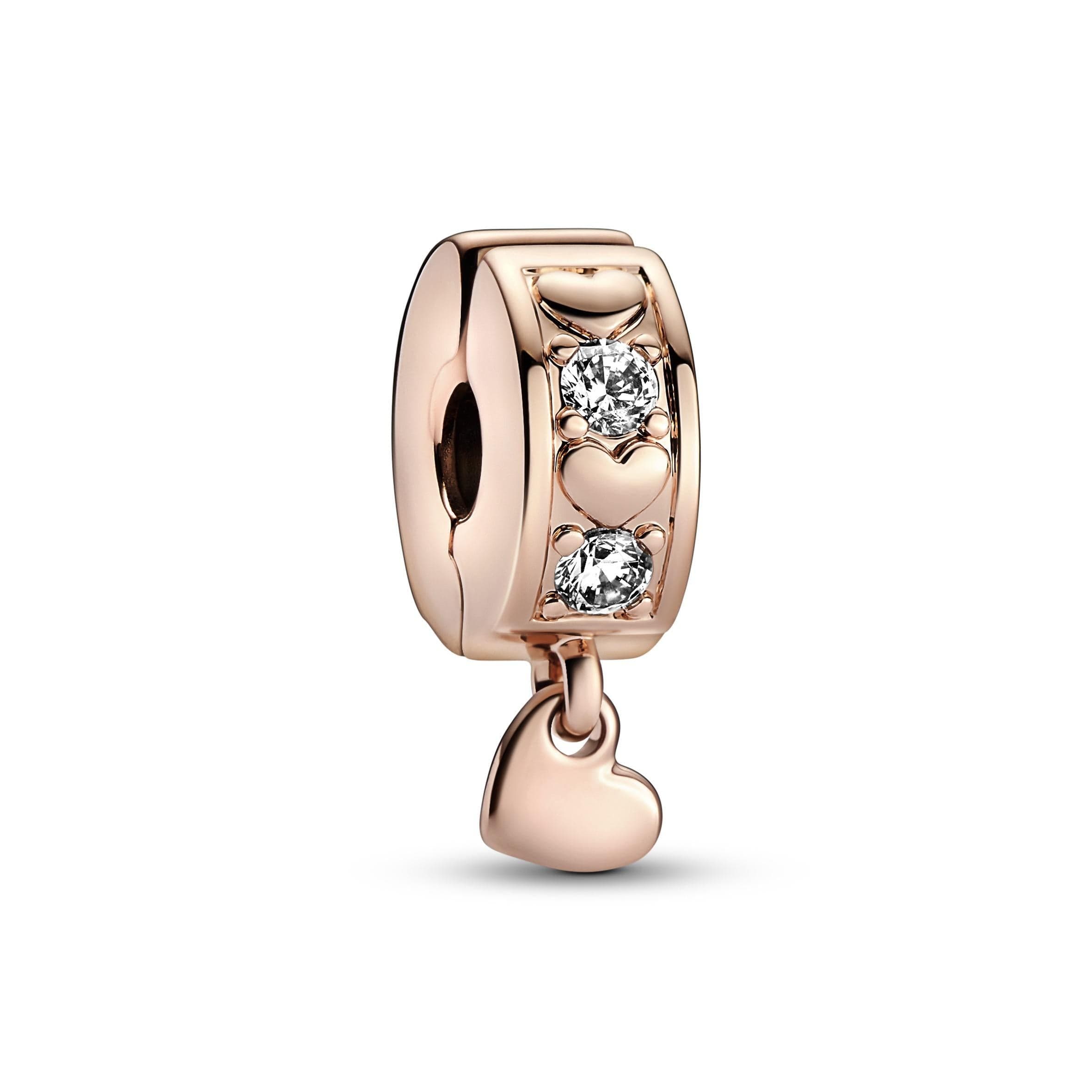 Pandora - Clip Cuori e Pietre con Pendente a Cuore in Bead Charm Alba Gioielli - Casoria, commercioVirtuoso.it