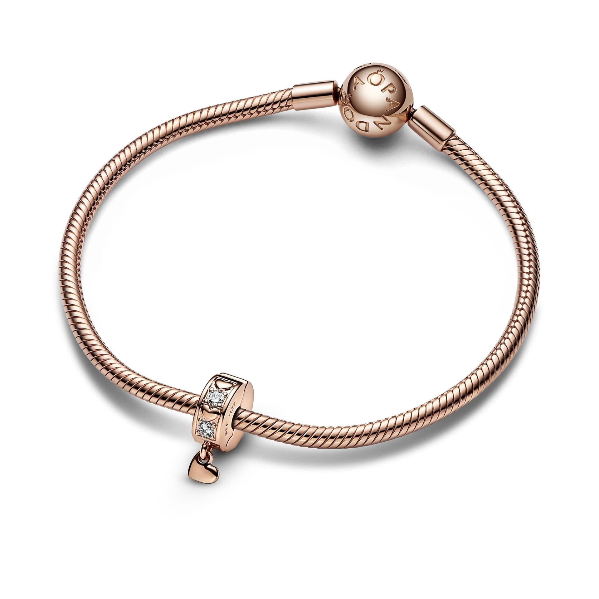 Pandora - Clip Cuori e Pietre con Pendente a Cuore in Bead Charm Alba Gioielli - Casoria, commercioVirtuoso.it