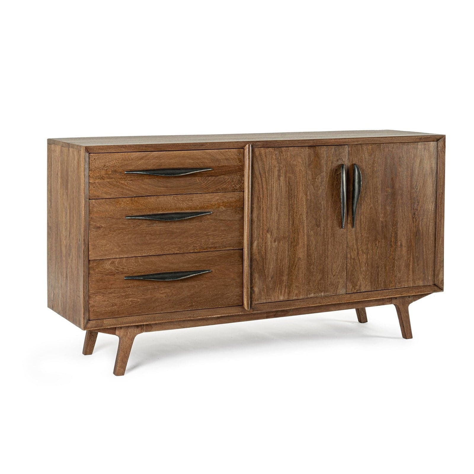 Credenza "Sherman" con struttura e gambe in legno mango, mobile in stile vintage - 22