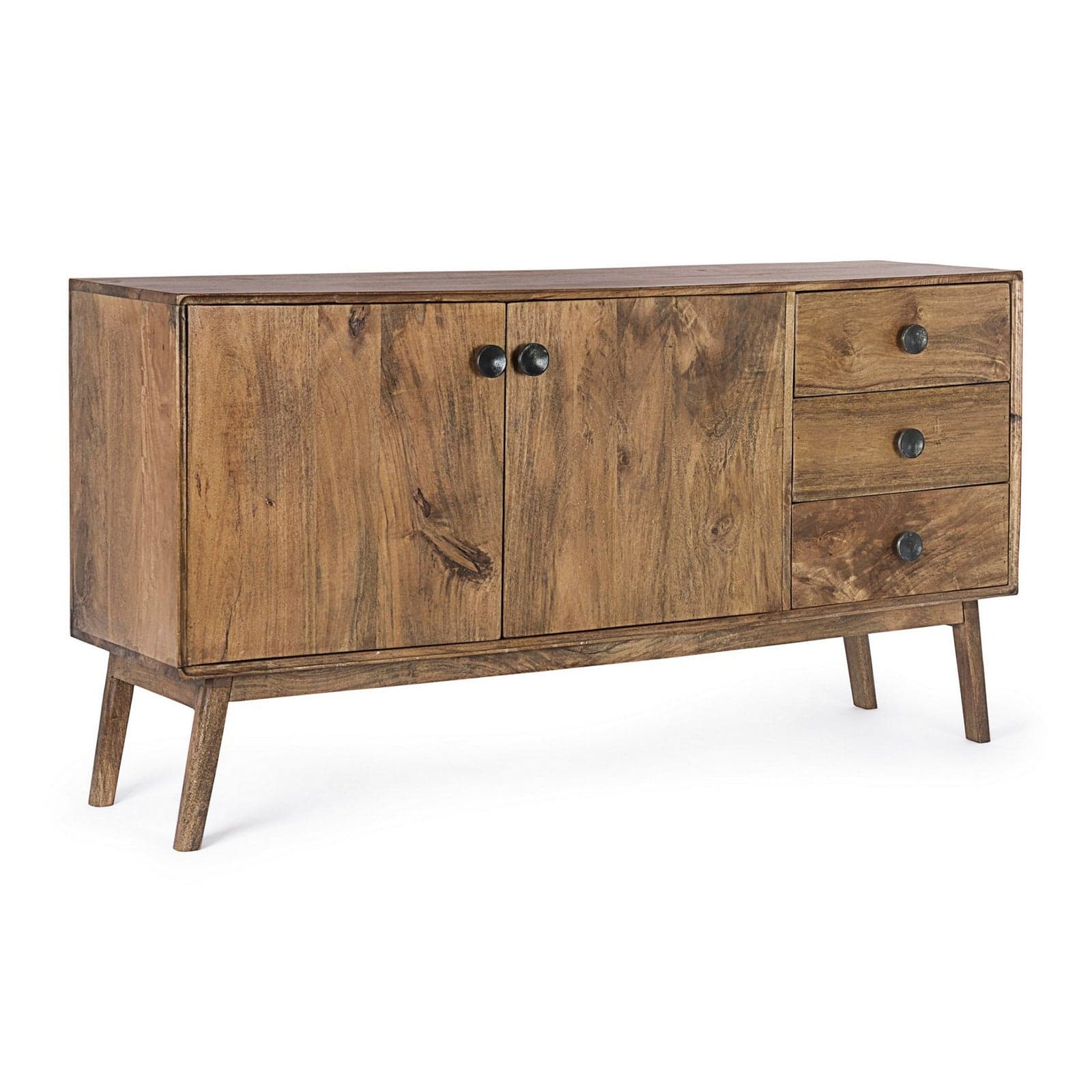 Credenza "Sylvester" con struttura e gambe in legno di mango, mobile in stile vintage - 19