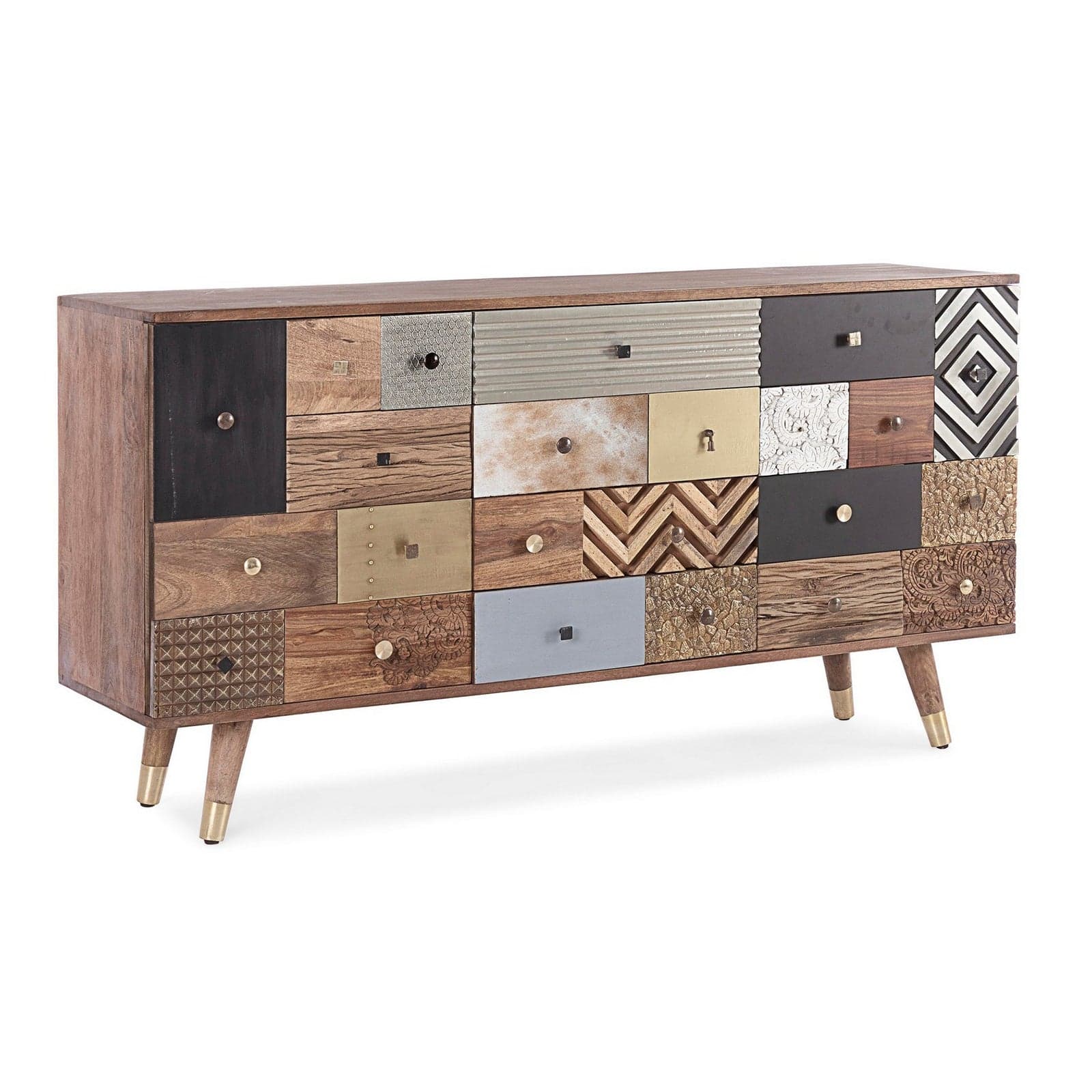 Credenza "Dhaval" con struttura in legno di mango, mobile in stile moderno - 21