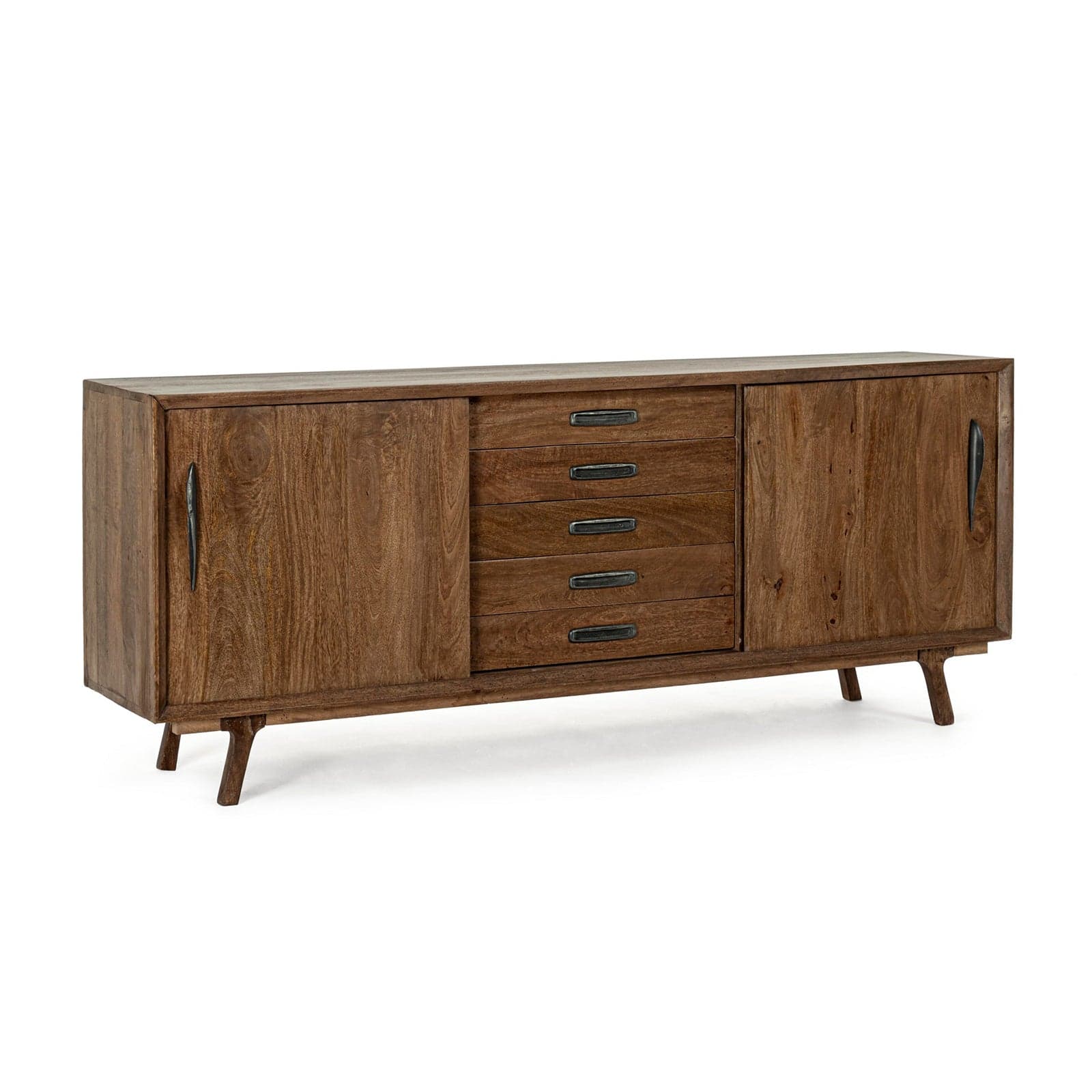Credenza "Sherman" con struttura e gambe in legno mango, mobile in stile vintage - 21