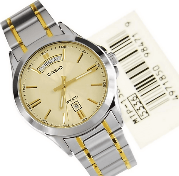 Orologio casio per uomo, MTP-1381G-9A, argentato e d'orato, movimento al quarzo, con segna data e giorno della settimana in Orologi da polso Loweconomy - Marineo, commercioVirtuoso.it
