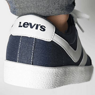 Scarpe Levi's per uomo colore blu jeans, sneakers in tessuto simil pelle con grip antiscivolo in Sneaker casual Loweconomy - Marineo, commercioVirtuoso.it