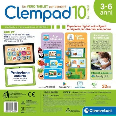 Clementoni - Clempad 10 Pollici, Tablet Educativo per Bambini 3-6 Anni in Animali Cartoleria Deja Vu - Crotone, commercioVirtuoso.it