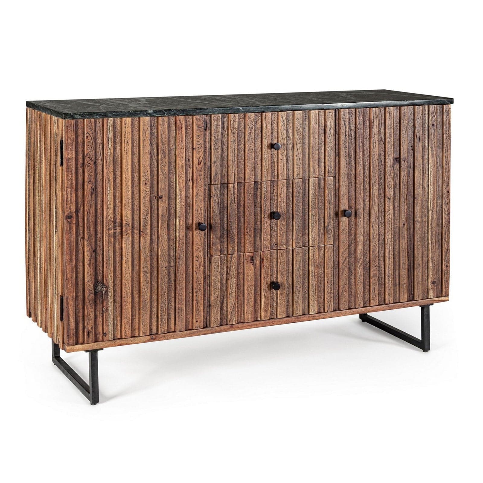 Credenza "Norfolk" con struttura in legno di acacia, mobile in stile vintage - 21