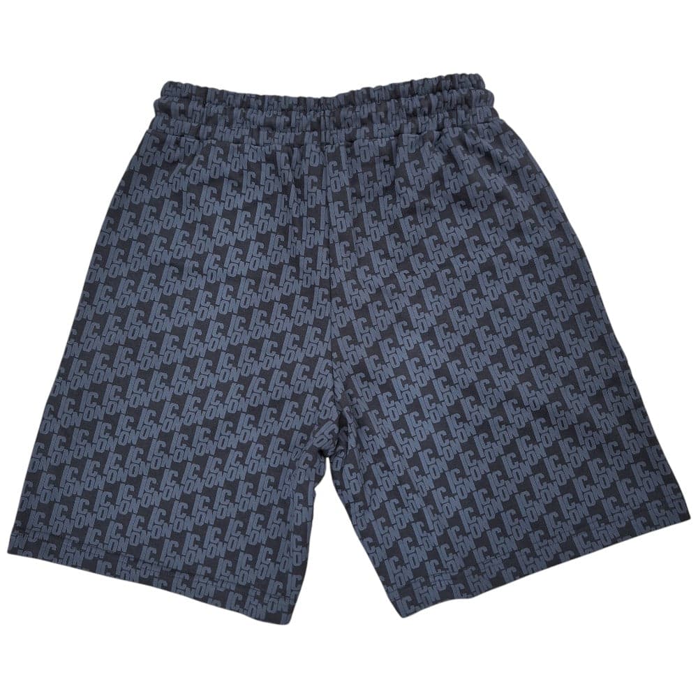 ICON bermuda in felpa nero logo all over ICUS2S5B010 Bermuda ICON