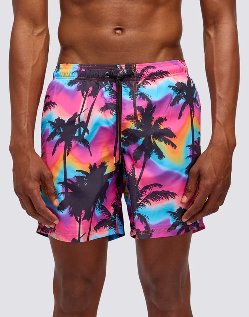 Sundek Costume uomo da bagno vita media elasticata stampa palm