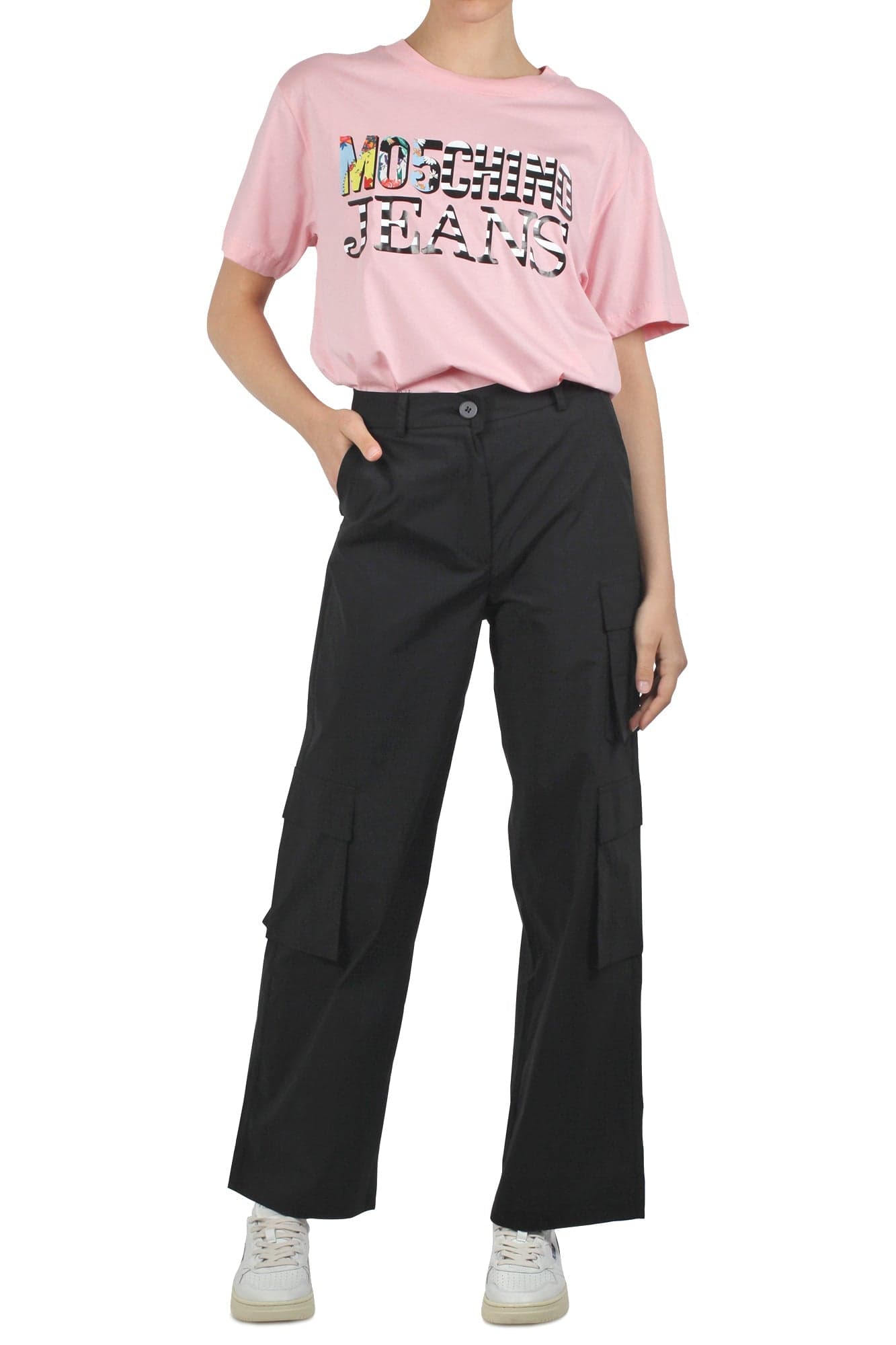 MO5CH1NO JEANS - MOSCHINO MO5CH1NO JEANS - Moschino - T-shirt - 431641 - Rosa da donna in T-shirt Drestige - Casamassima, commercioVirtuoso.it