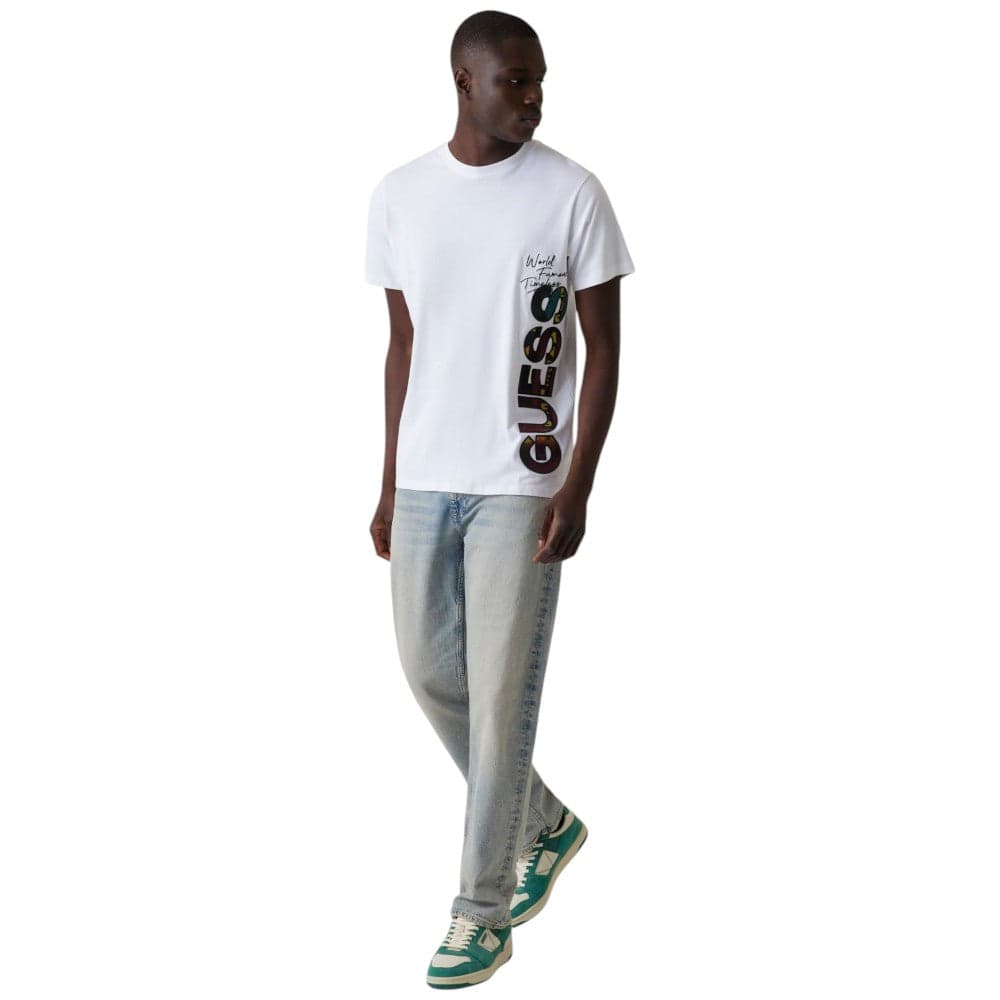 Guess t-shirt bianca logo vertical M5RI01 KCHA1 G011 T-shirt Guess