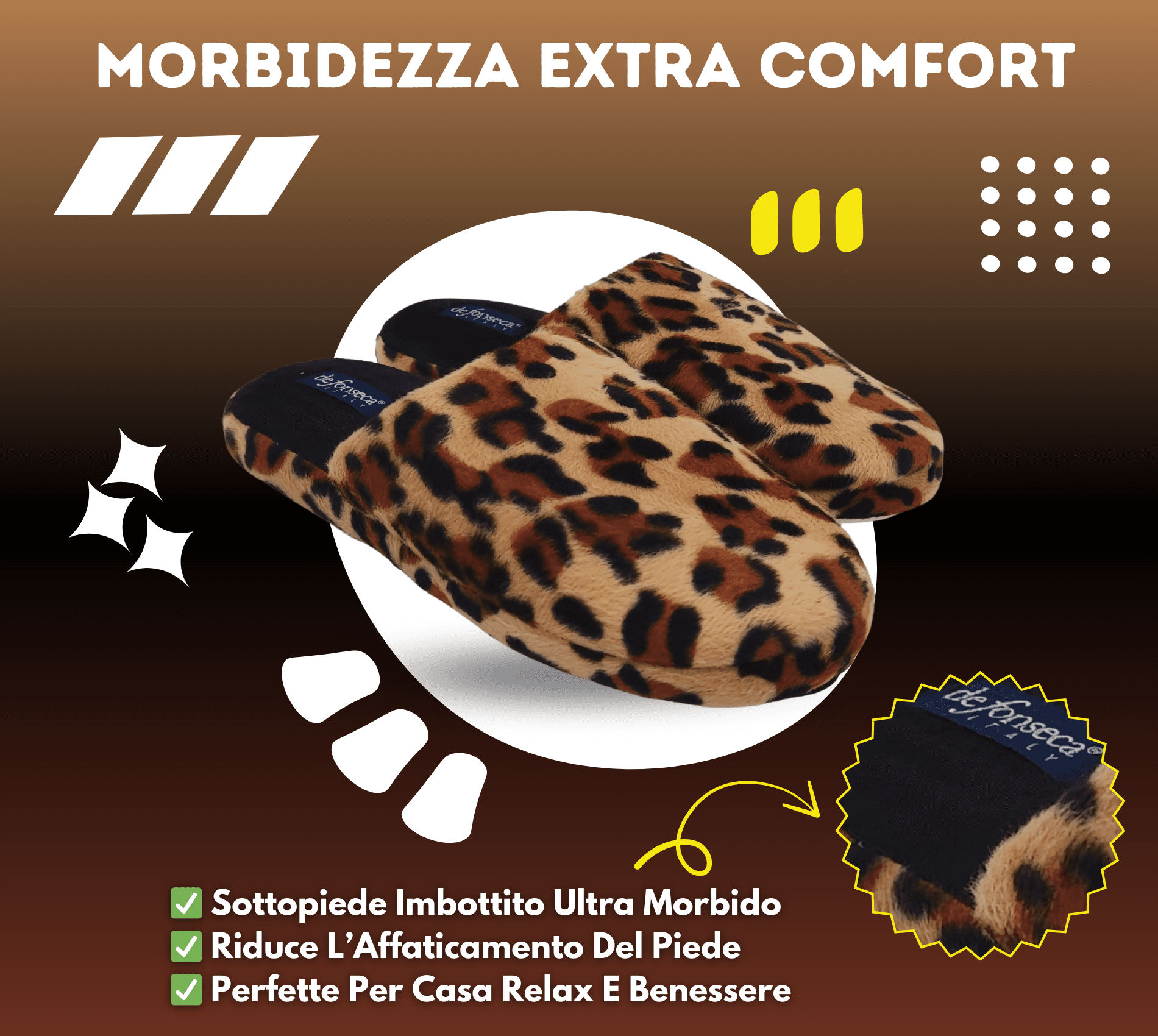 de fonseca Ciabatte Donna Invernali da Casa, Pantofole Calde e Pelose, Pantofola Animalier Leopardata in Ciabatte moda Primo Calzature - Venezia, commercioVirtuoso.it