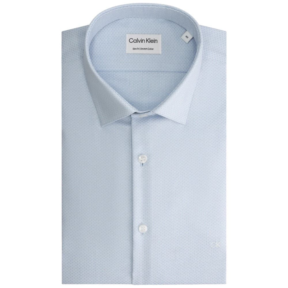 Calvin Klein camicia celeste microprint K10K112588
