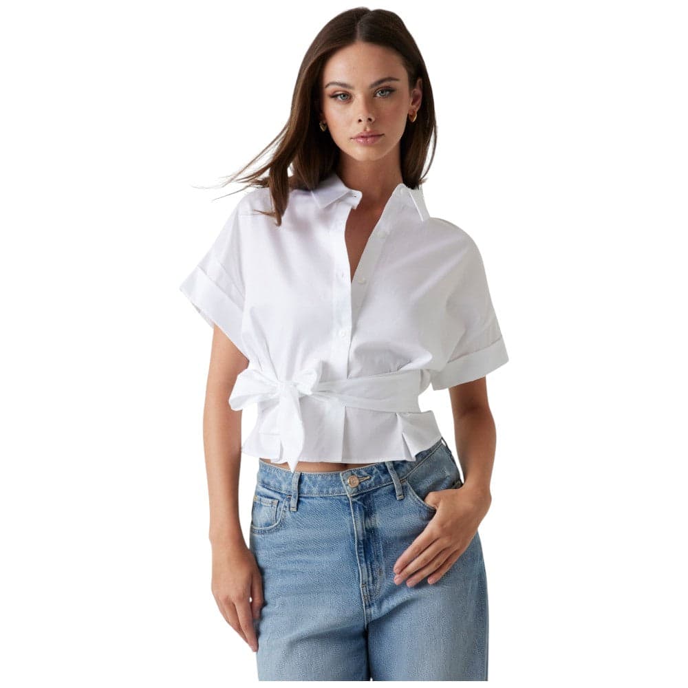 Guess camicia bianca cropped Julie W5GH0W WAF10 G011