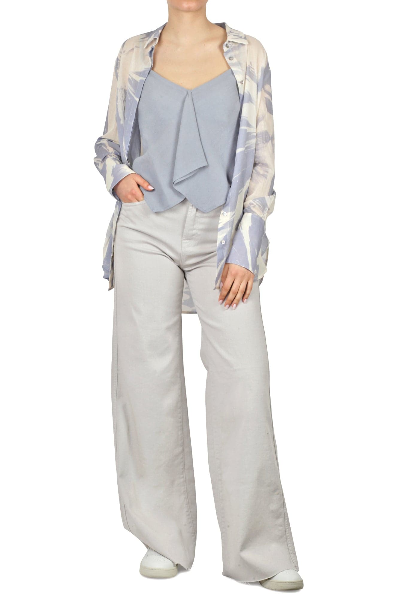 ALESSIA SANTI Alessia Santi - Camicia - 450173 - Lilla/Avena da donna in Bluse e camicie Drestige - Casamassima, commercioVirtuoso.it