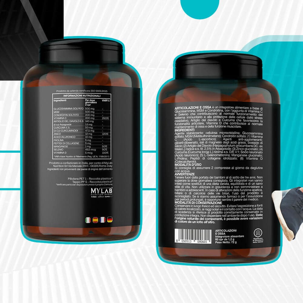 Integratore Per Articolazioni Ossa E Cartilagini Articoss T-rex Integratori Con Glucosamina Condroitina Msm Artiglio Del Diavolo, Vitamina C E Vitamina D, Collagene E Acido Ialuronico. 60 Compresse in Glucosamina MyLab Nutrition - Roma, commercioVirtuoso.it
