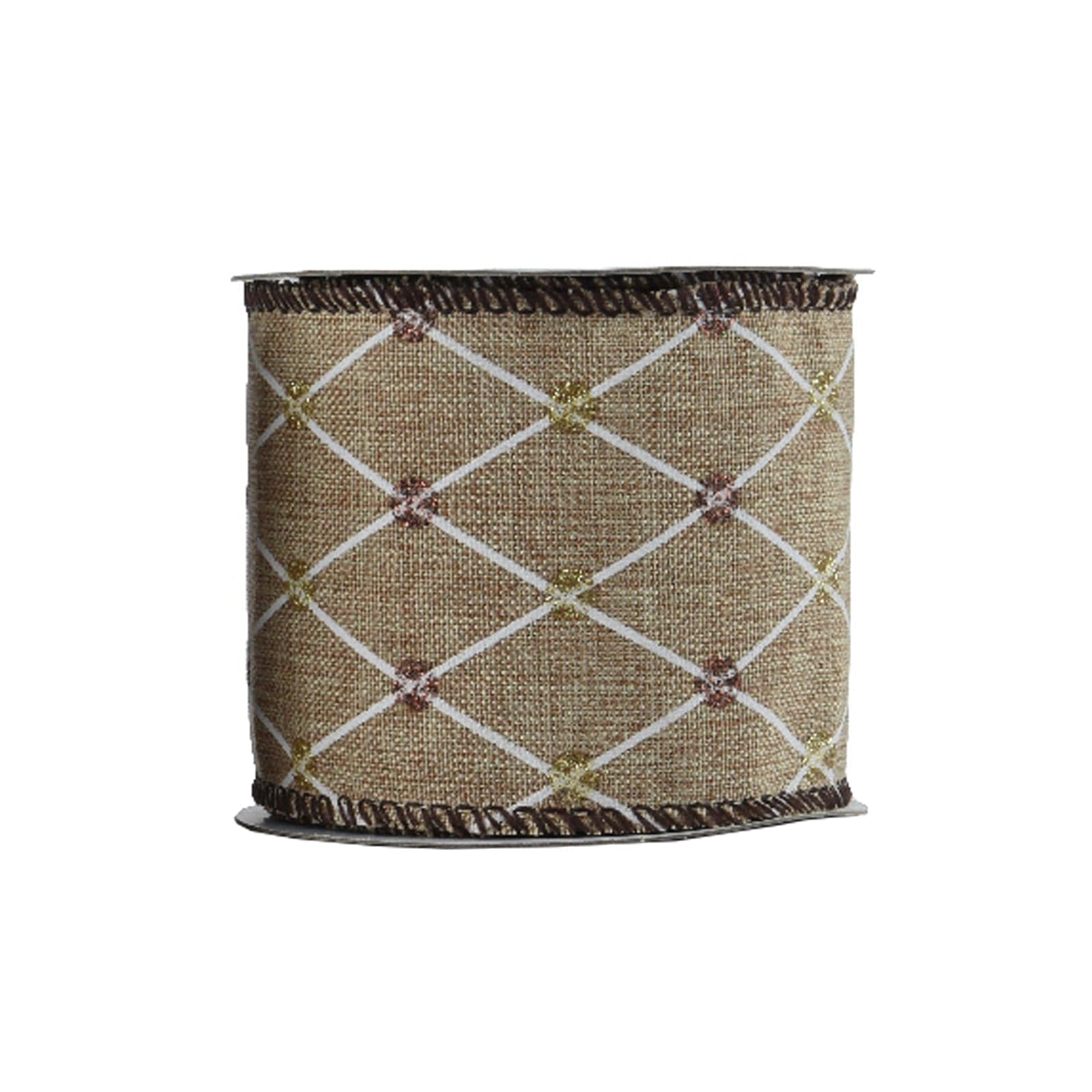 Nastro decorativo in poliestere per decorazioni natalizie 270 x 6.3 cm – Con rombi – Kaemingk
