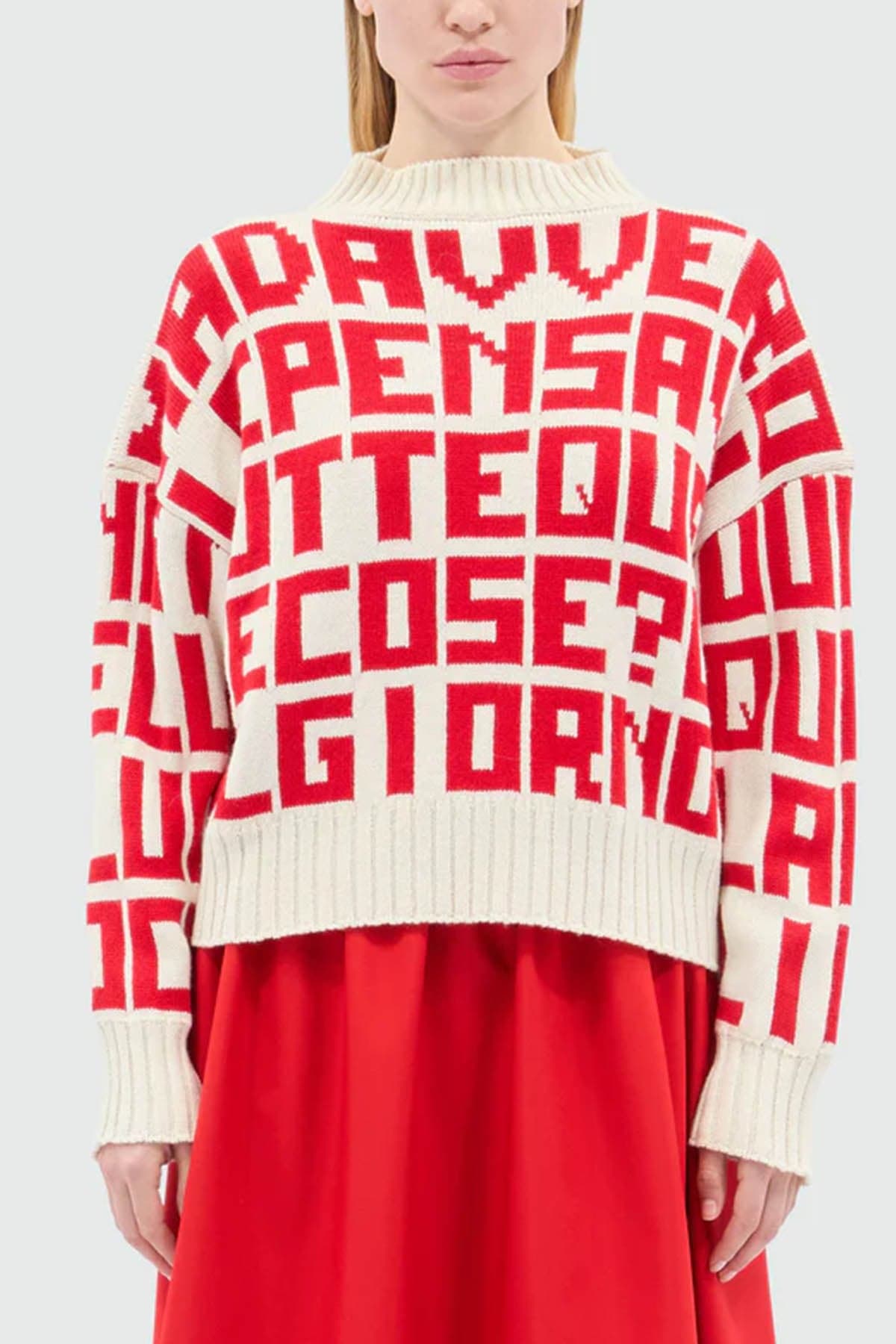 MSGM Maglie Rosso da donna in Maglioni Drestige - Casamassima, commercioVirtuoso.it