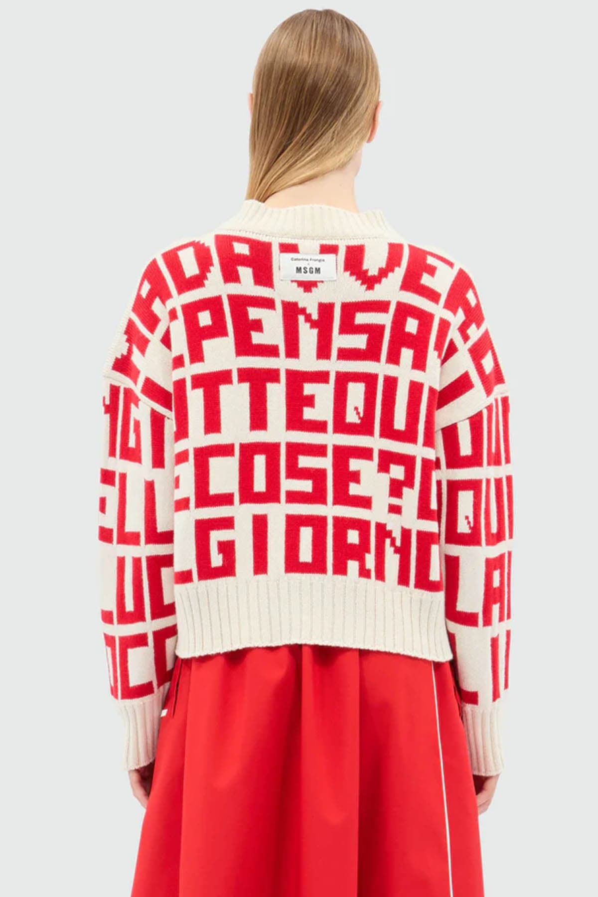 MSGM Maglie Rosso da donna in Maglioni Drestige - Casamassima, commercioVirtuoso.it