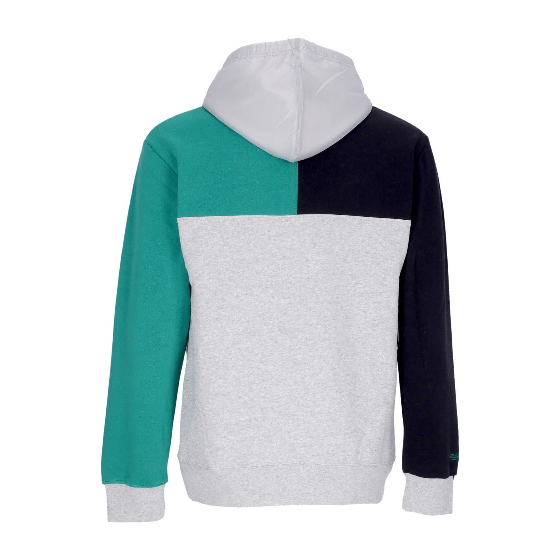 MITCHELL &amp; NESS Felpa Cappuccio Uomo Nba Tie Breaker Fleece Hoodie Hardwood Classics Boscel Grey Heather/green da uomo in Felpe con cappuccio Drestige - Casamassima, commercioVirtuoso.it