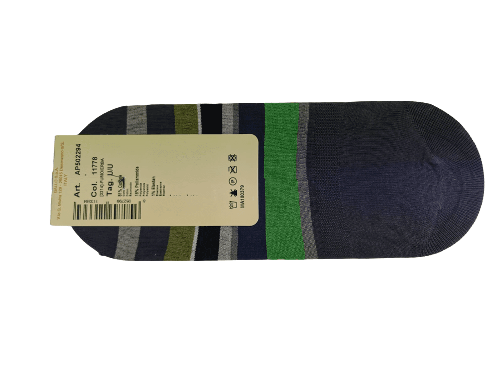 Calze solette uomo Gallo - fantasia a strisce - multicolor Fumo/Erba