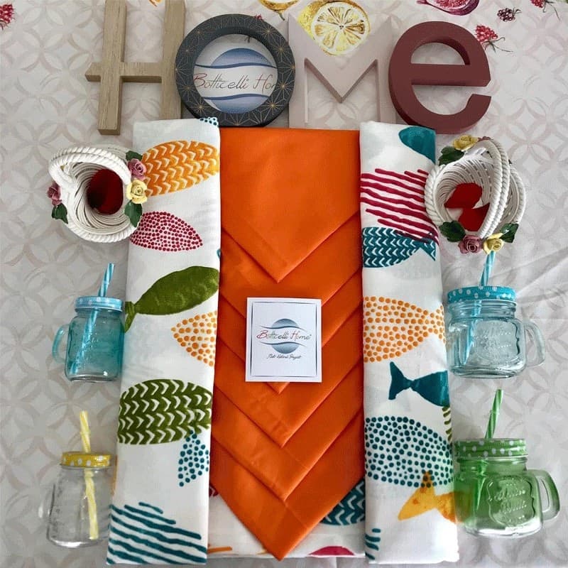 Servizio da Tavola Botticelli Home Pesci in Tovaglioli Collezione Casa - Trebisacce, commercioVirtuoso.it