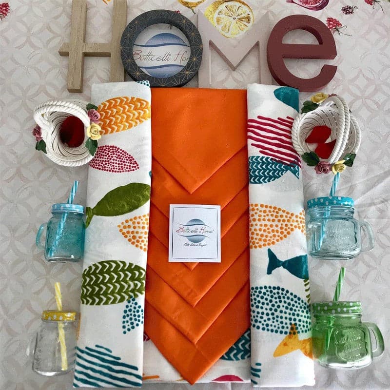 Servizio da Tavola Botticelli Home Pesci in Tovaglioli Collezione Casa - Trebisacce, commercioVirtuoso.it