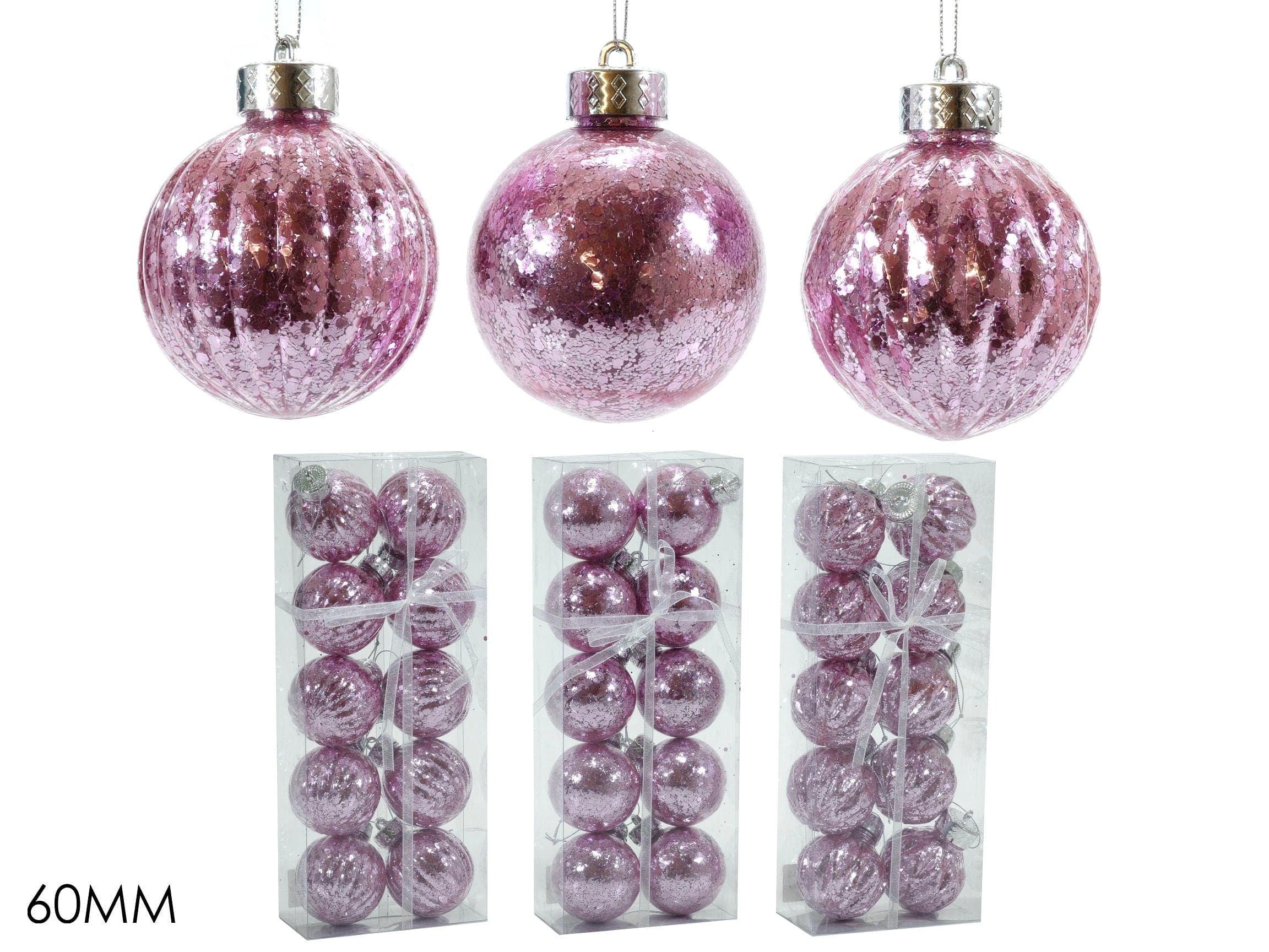 Set 10 Palle 60mm Rosa 3 Assortimenti