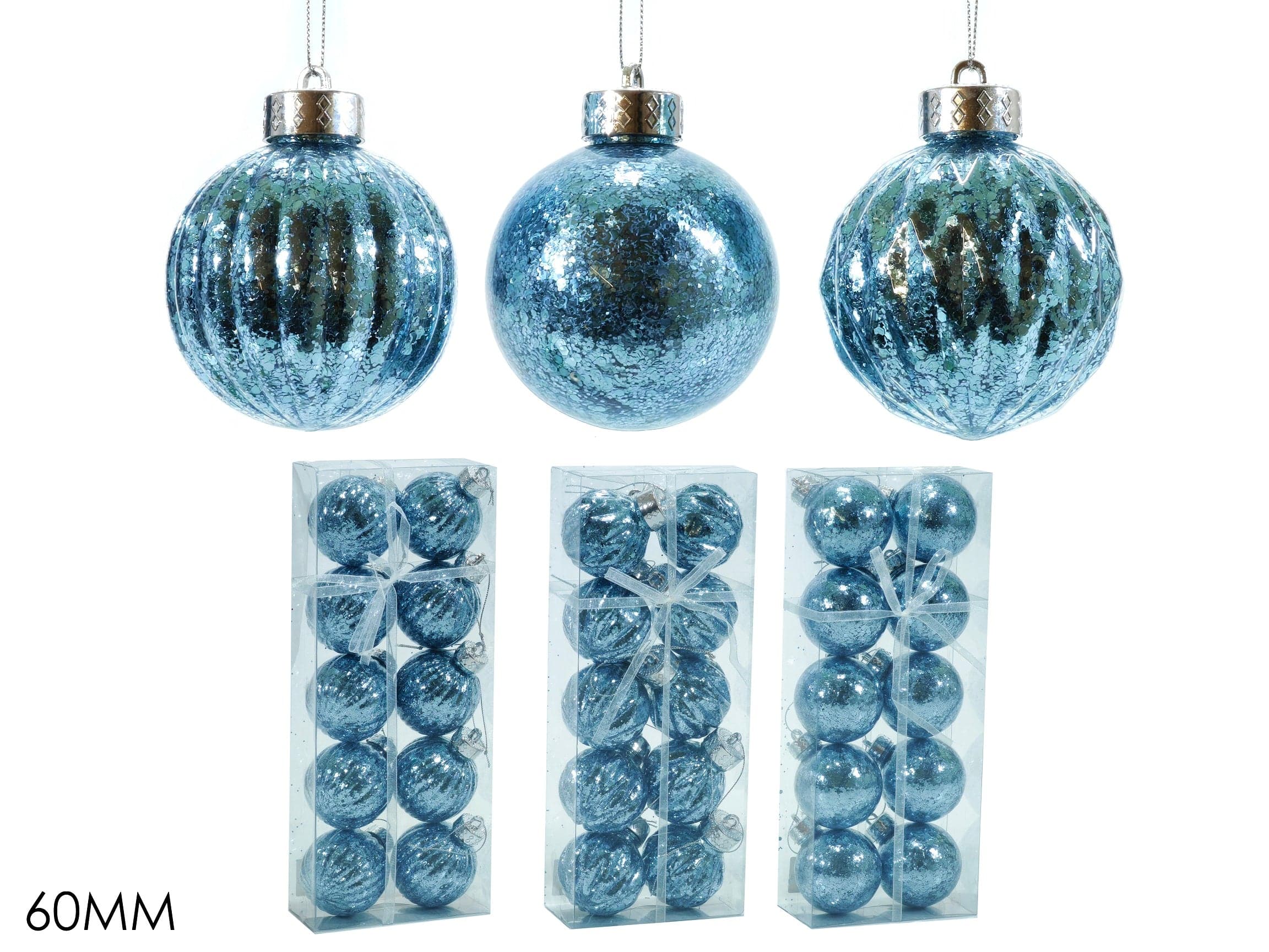Set 10 Palle 60mm Celeste 3 Assortimenti