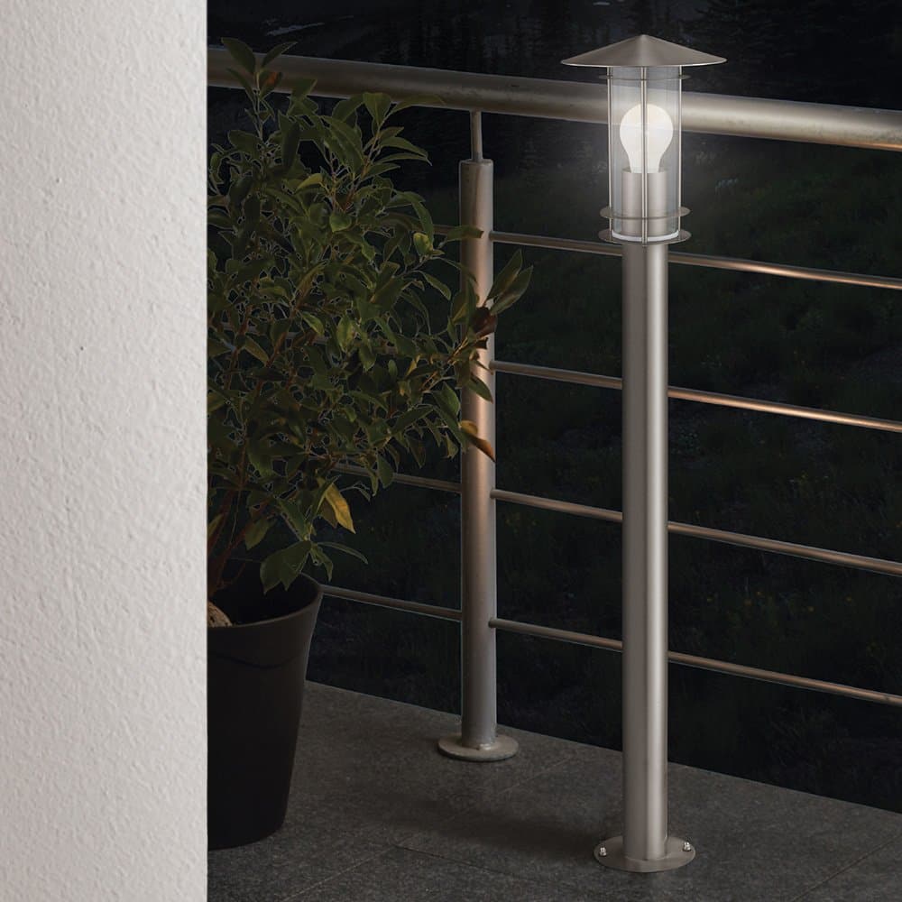 Lampada Contemporanea Da Esterno Lisio Alta 1 Luce Acciaio Inox Grigio in Lampade da parete LuceArt - Montecorvino Pugliano, commercioVirtuoso.it