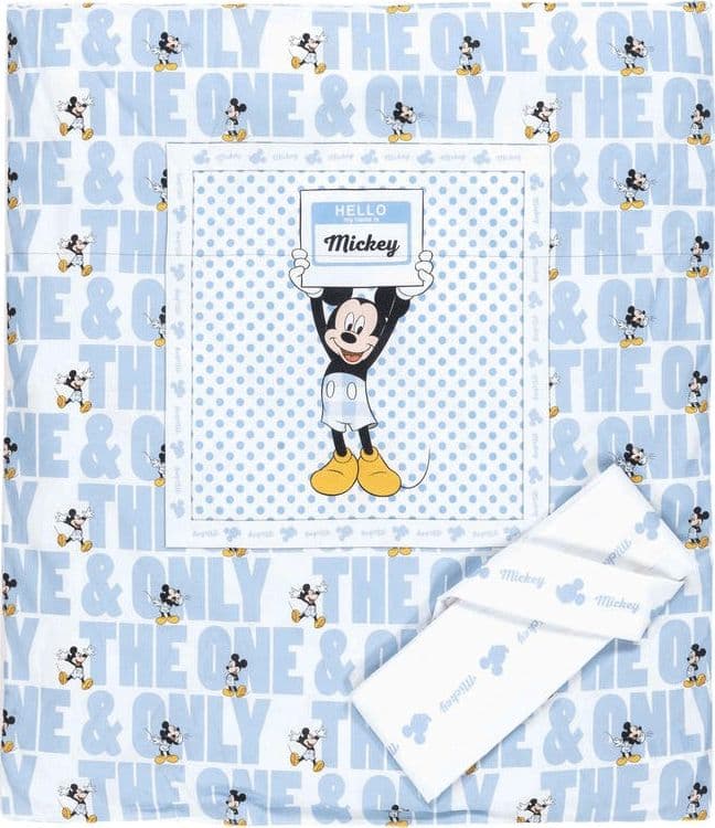 Set piumotto lenzuolino culla Disney Hello Mickey in Completi da lettino con sbarre Collezione Casa - Trebisacce, commercioVirtuoso.it