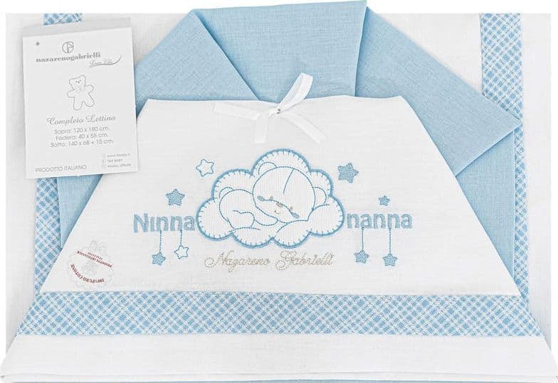 Completo lenzuola neonato per lettino Ninna Nanna Nazareno Gabrielli in Lenzuola da lettino con sbarre Collezione Casa - Trebisacce, commercioVirtuoso.it